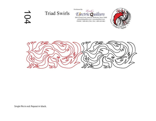 104 Triad Swirl Pantograph by Linda V. Taylor - Linda's Electric Quilters