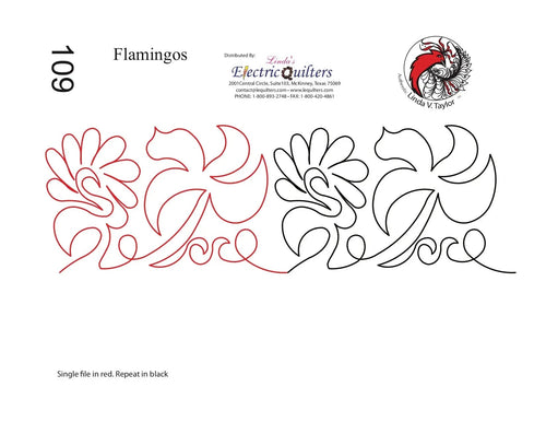 109 Flamingos Pantograph by Linda V. Taylor - Linda's Electric Quilters