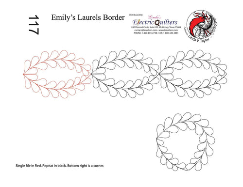 117 Emily's Laurels Pantograph with Blocks by Linda V. Taylor - Linda's Electric Quilters