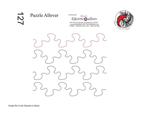 127 Puzzle Allover Pantograph by Linda V. Taylor - Linda's Electric Quilters