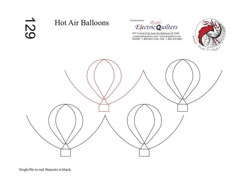 129 Hot Air Balloons Pantograph by Linda V. Taylor - Linda's Electric Quilters