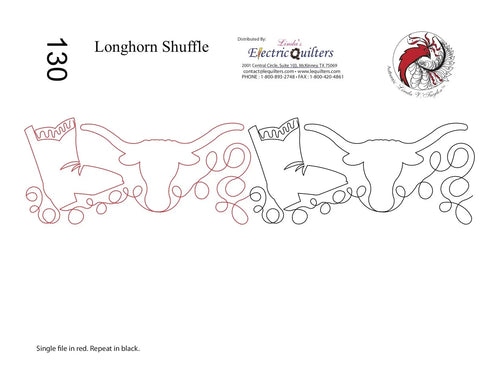 130 Longhorn Shuffle Pantograph by Linda V. Taylor - Linda's Electric Quilters