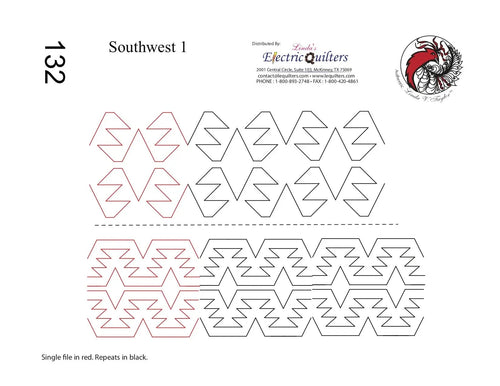 132 Southwest 1 Pantograph by Linda V. Taylor - Linda's Electric Quilters