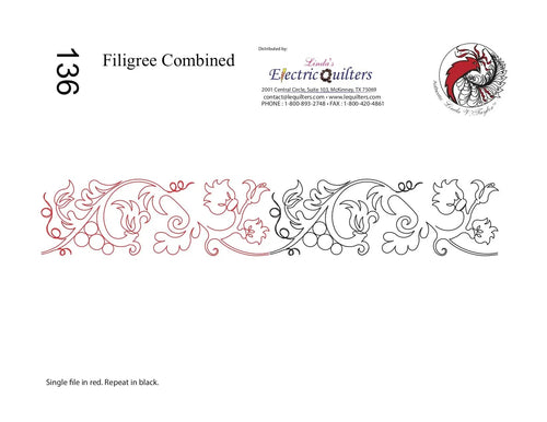 136 Filigree Combined Pantograph by Linda V. Taylor - Linda's Electric Quilters