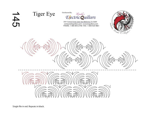 145 Tiger Eye Pantograph by Linda V. Taylor - Linda's Electric Quilters