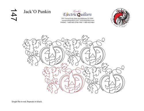 147 Jack O'Punkin Pantograph by Linda V. Taylor - Linda's Electric Quilters