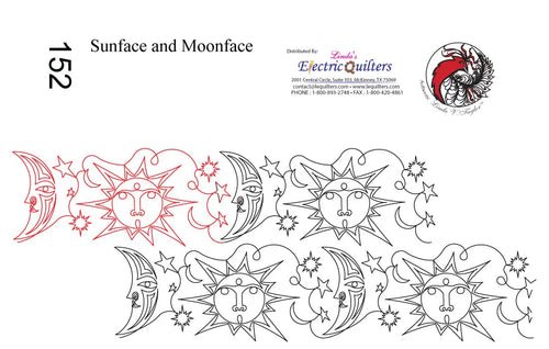 152 Moonface And Sunface Pantograph by Linda V. Taylor - Linda's Electric Quilters