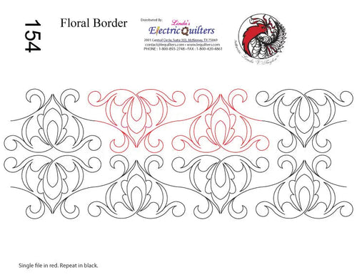 154 Floral Borders Pantograph by Linda V. Taylor - Linda's Electric Quilters