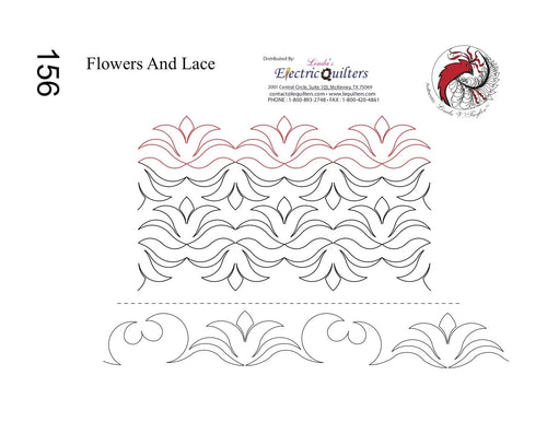 156 Flowers And Lace Pantograph by Linda V. Taylor - Linda's Electric Quilters