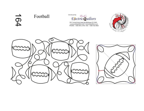 164 Football Pantograph by Linda V. Taylor - Linda's Electric Quilters