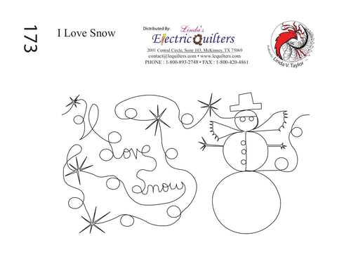 173 I Love Snow Pantograph with Blocks by Linda V. Taylor - Linda's Electric Quilters
