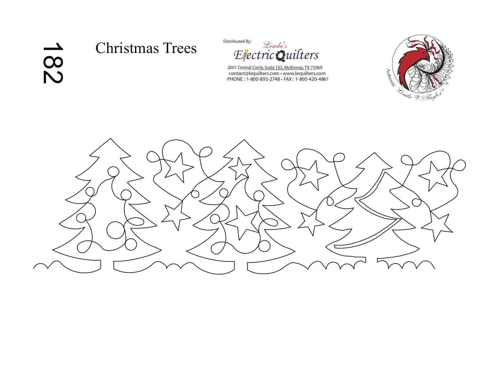 182 Christmas Trees Pantograph by Linda V. Taylor - Linda's Electric Quilters