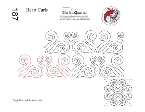 187 Heart Swirls Pantograph with Blocks by Linda V. Taylor - Linda's Electric Quilters