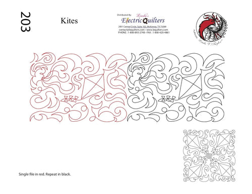 203 Kites Pantograph with Blocks Combo - Linda's Electric Quilters