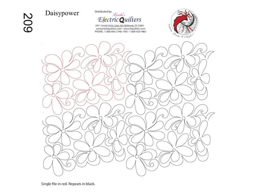 209 Daisy Power Pantograph by Linda V. Taylor - Linda's Electric Quilters