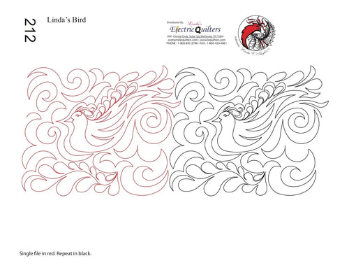 212 Linda's Bird Pantograph by Linda V. Taylor - Linda's Electric Quilters