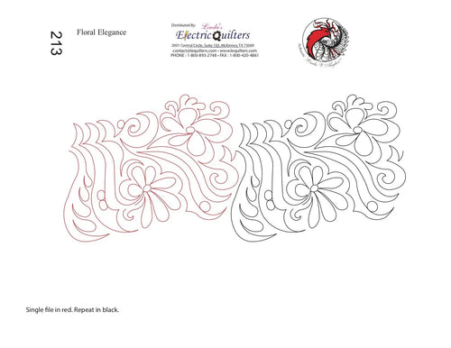 213 Floral Elegance Pantograph by Linda V. Taylor - Linda's Electric Quilters