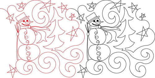 214 Snowman Pantograph by Linda V. Taylor - Linda's Electric Quilters