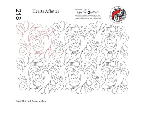 218 Hearts Aflutter Pantograph by Linda V. Taylor - Linda's Electric Quilters