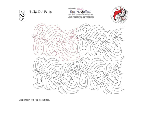 225 Polka Dot Ferns Pantograph by Linda V. Taylor - Linda's Electric Quilters