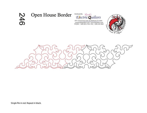 246 Open House Border Pantograph by Linda V. Taylor - Linda's Electric Quilters