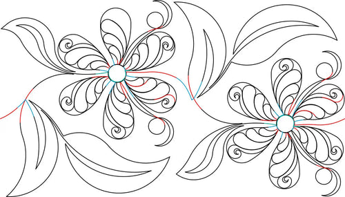 249 Floral Border Pantograph by Linda V. Taylor - Linda's Electric Quilters