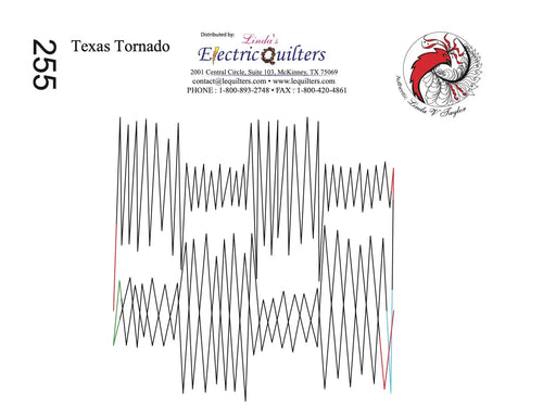 255 Texas Tornado Pantograph by Linda V. Taylor - Linda's Electric Quilters