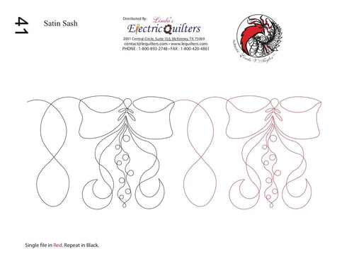 041 Satin Sash Pantograph by Linda V. Taylor - Linda's Electric Quilters