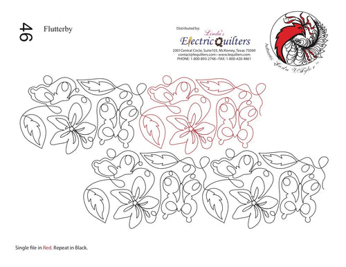 046 Flutterby Pantograph by Linda V. Taylor - Linda's Electric Quilters