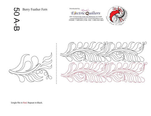 050 Berry Feather Fern Pantograph by Linda V. Taylor - Linda's Electric Quilters