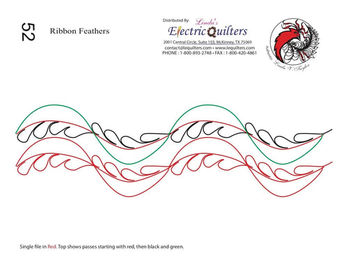 052 Ribbon Feather Pantograph by Linda V. Taylor - Linda's Electric Quilters