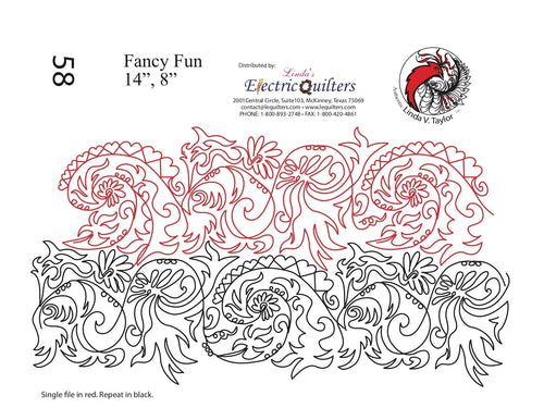 058 Fancy Fun Pantograph by Linda V. Taylor - Linda's Electric Quilters