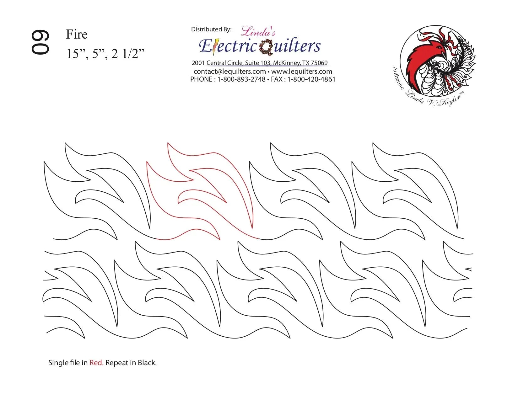 060 Fire Pantograph by Linda V. Taylor - Linda's Electric Quilters