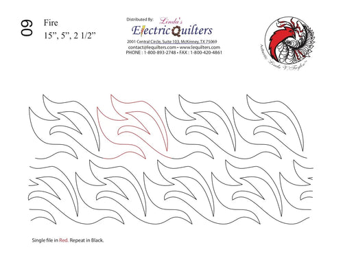 060 Fire Pantograph by Linda V. Taylor - Linda's Electric Quilters