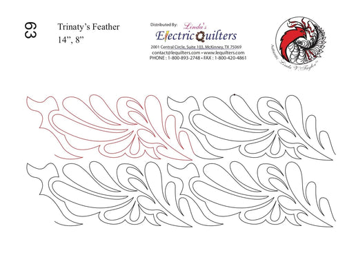 063 Trinatys Feather Pantograph by Linda V. Taylor - Linda's Electric Quilters
