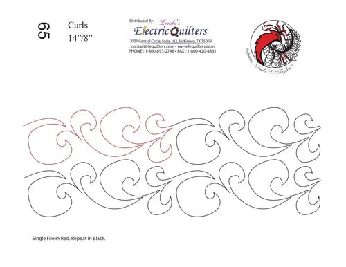 065 Curls Pantograph by Linda V. Taylor - Linda's Electric Quilters