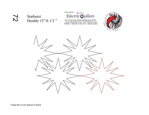 072 Starburst Pantograph by Linda V. Taylor - Linda's Electric Quilters