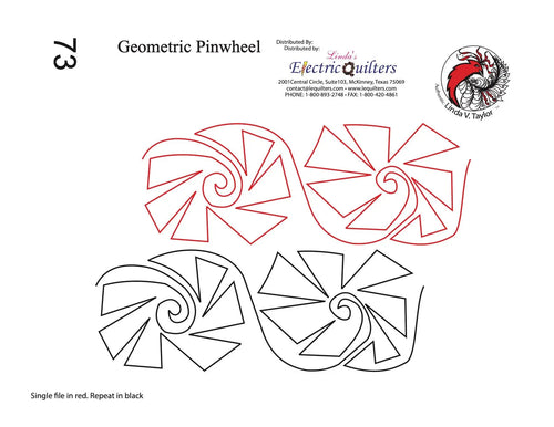 073 Geometric Pinwheel Pantograph by Linda V. Taylor - Linda's Electric Quilters