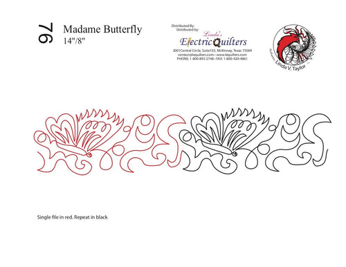 076 Madame Butterfly Pantograph by Linda V. Taylor - Linda's Electric Quilters