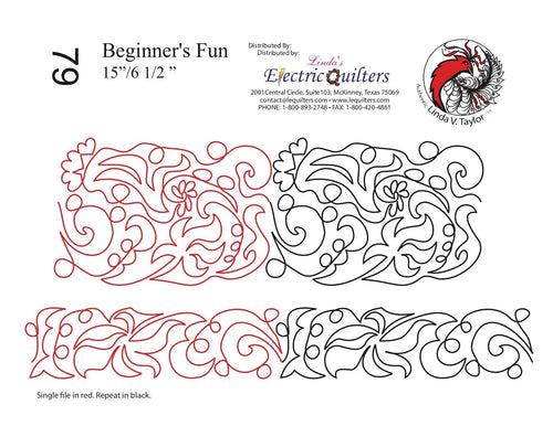 079 Beginners Fun Pantograph by Linda V. Taylor - Linda's Electric Quilters
