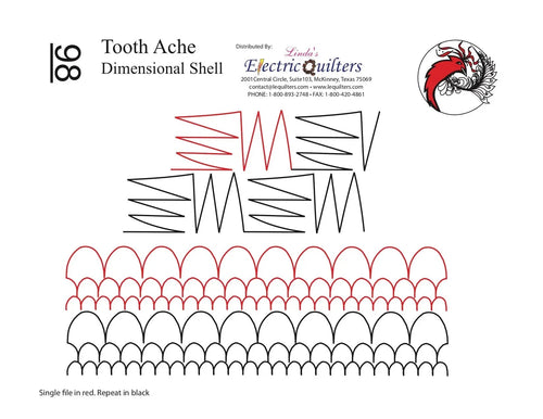 098 Toothache/Dimensional Shell Pantograph by Linda V. Taylor - Linda's Electric Quilters