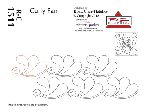 1511 Curly Fan Pantograph by Rose-Clair Fletcher - Linda's Electric Quilters
