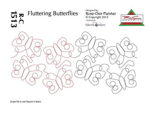 1513 Fluttering Butterflies Pantograph by Rose-Clair Fletcher - Linda's Electric Quilters
