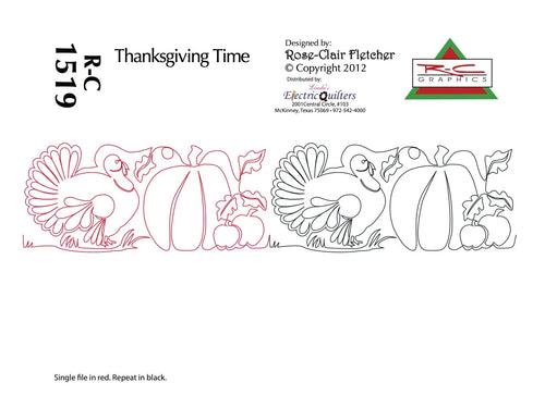 1519 Thanksgiving Time Pantograph by Rose-Clair Fletcher - Linda's Electric Quilters