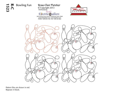1523 Bowling Fun Pantograph by Rose-Clair Fletcher - Linda's Electric Quilters