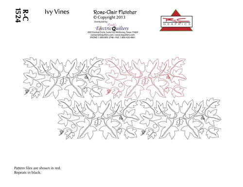 1525 Ivy Vines Pantograph by Rose-Clair Fletcher - Linda's Electric Quilters