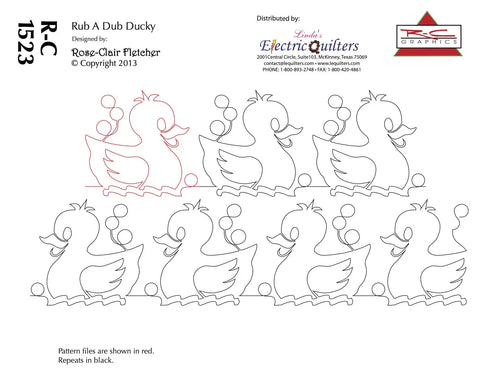 1526 Rub A Dub Ducky Pantograph by Rose-Clair Fletcher - Linda's Electric Quilters