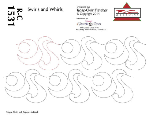 1530 Swirls And Whirls Pantograph by Rose-Clair Fletcher - Linda's Electric Quilters