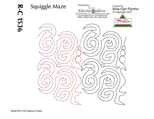 1536 Squiggle Maze Pantograph by Rose-Clair Fletcher - Linda's Electric Quilters