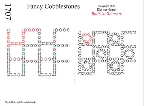 1707 Fancy Cobblestone Combo Pantograph & Block - Linda's Electric Quilters